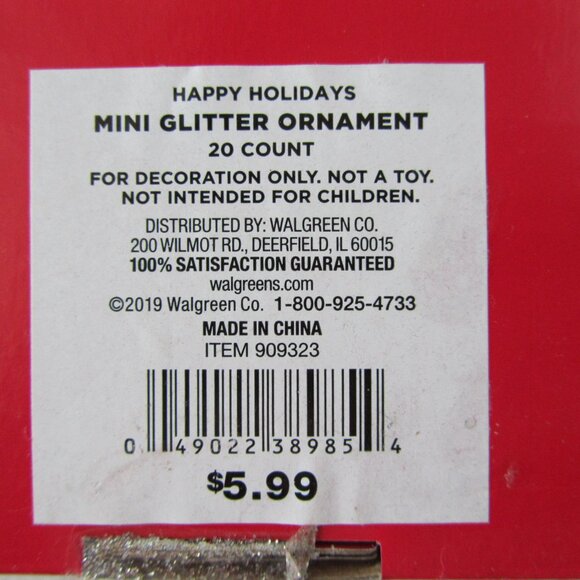 Ashland Macrame Green Christmas Tree With 20 Mini Glitter Glass Ornaments NWT - Picture 7 of 14